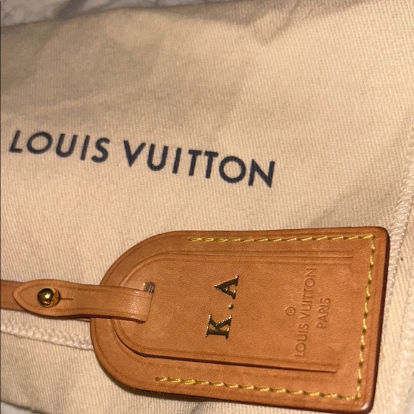 Louis Vuitton Tan Leather Luggage Tag - Picture 4 of 5